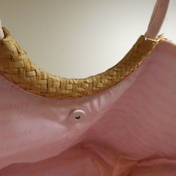 Juicy Couture Purse Woven Straw HandBag 2 Straps Tote Snap Lined NWT - Picture 9 of 10